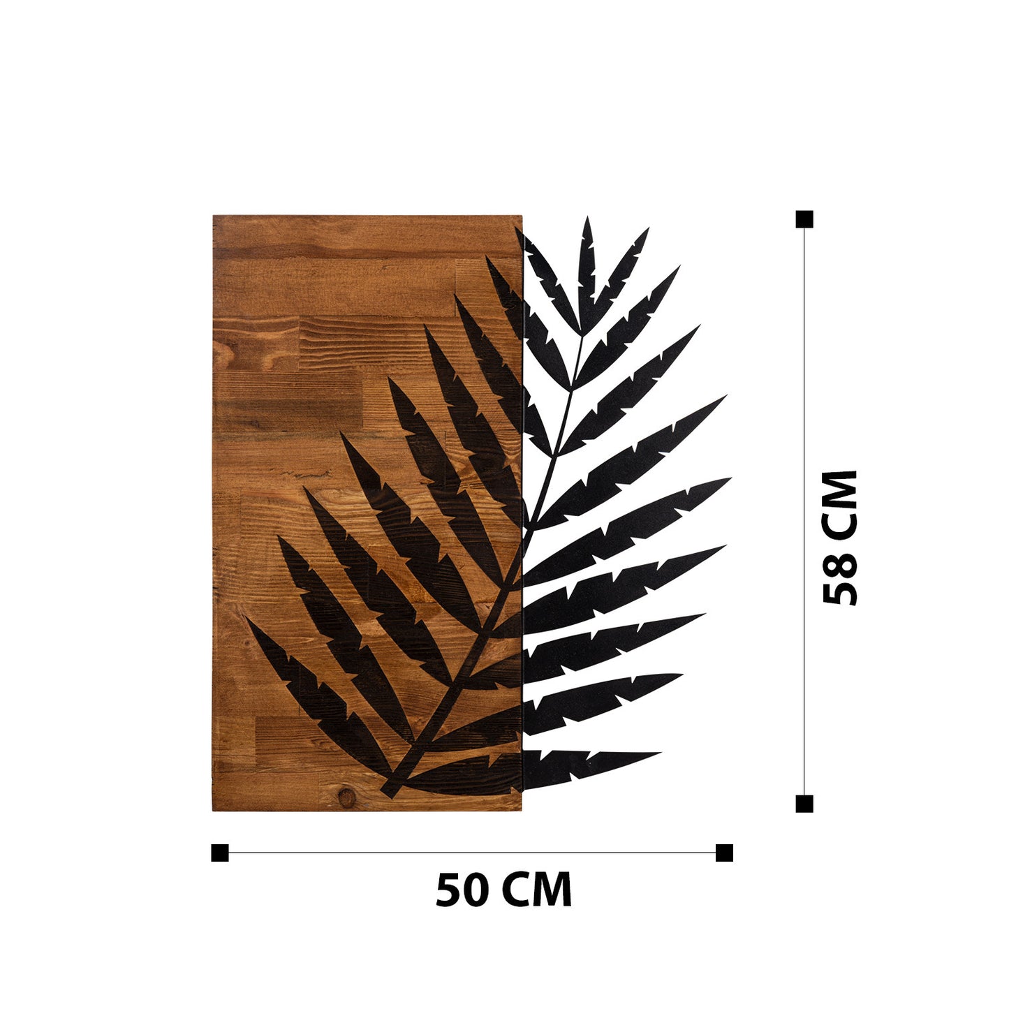 Zidna dekoracija drvena, Leaf3 Metal Decor