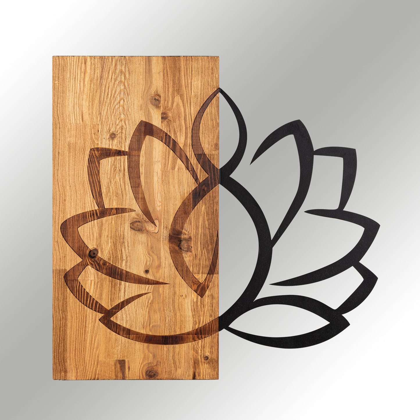 Zidna dekoracija drvena, Lotus