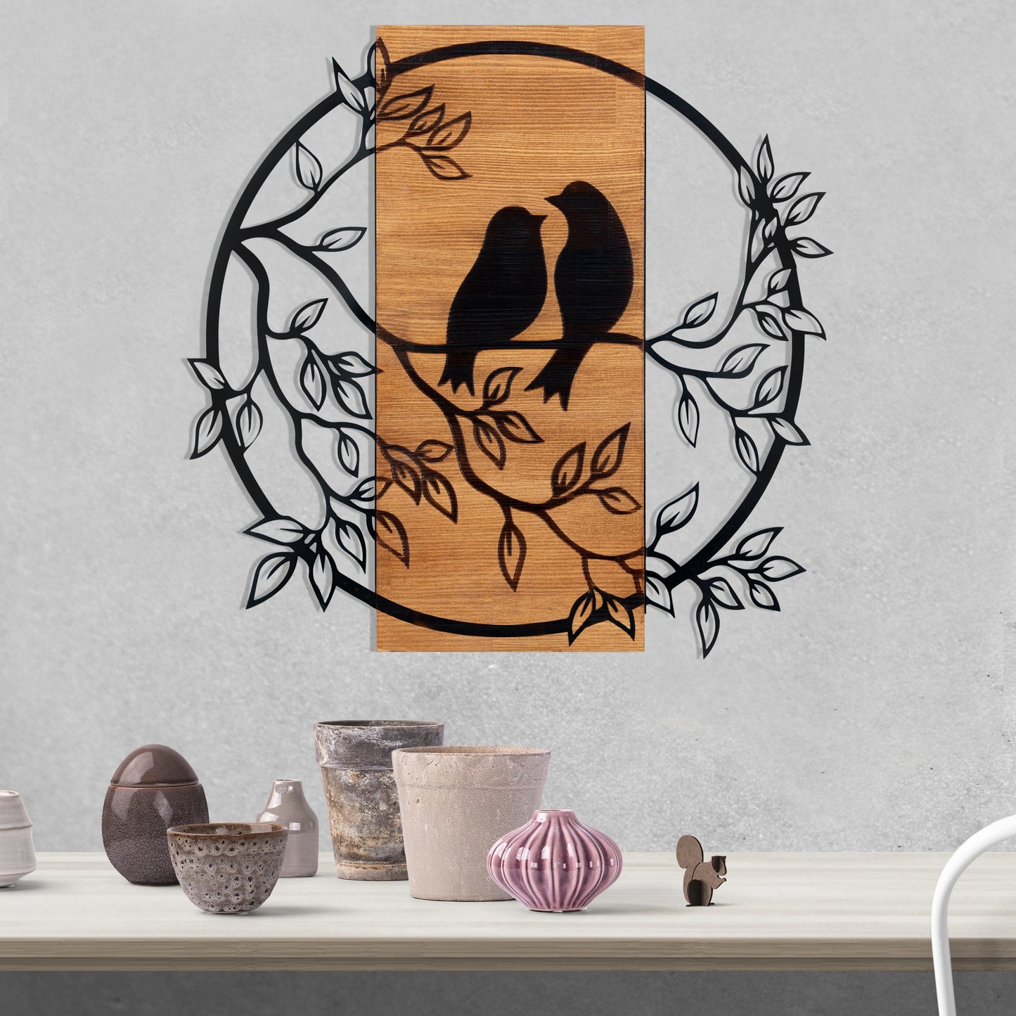 Zidna dekoracija drvena, Birds In Love 1
