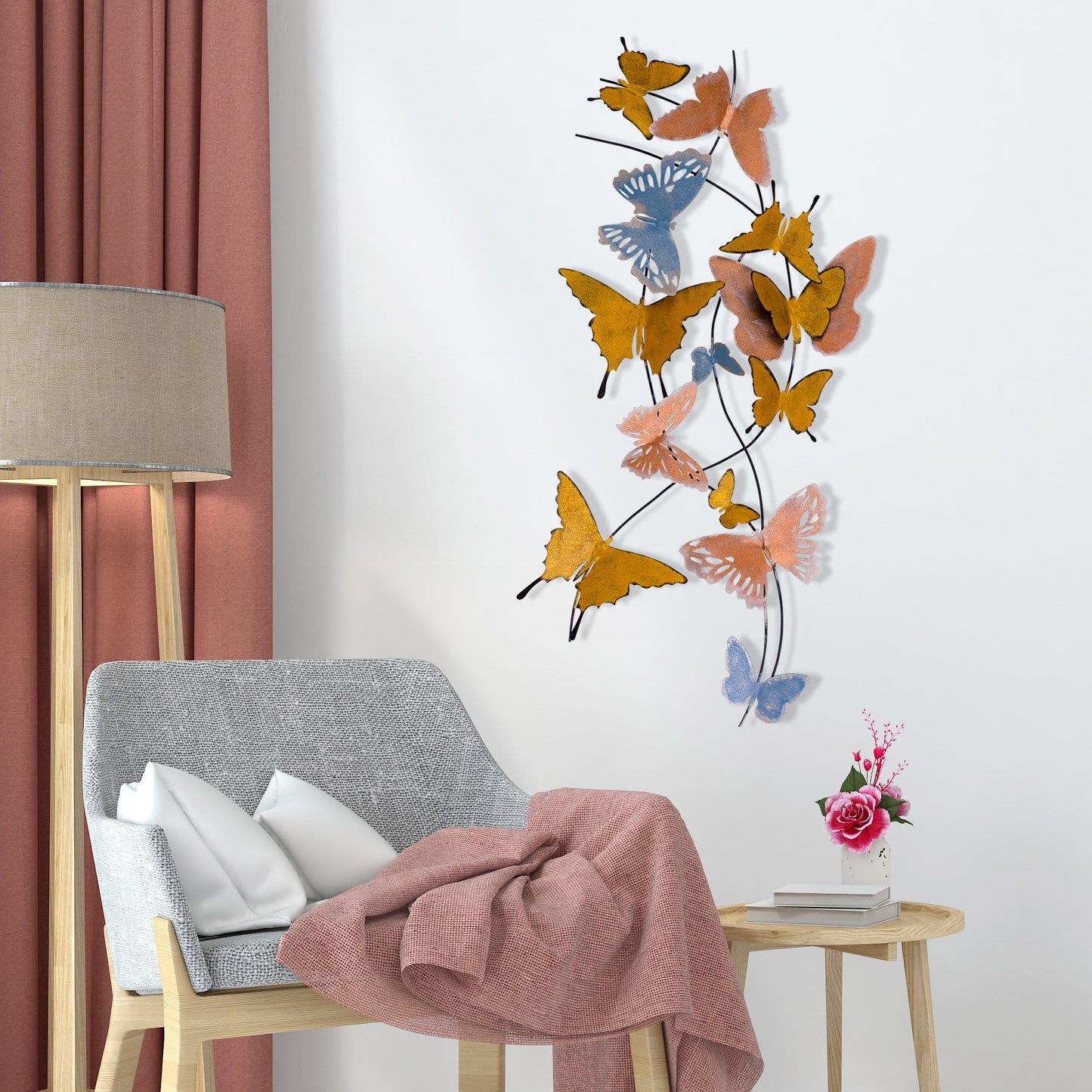 Metalna zidna dekoracija Butterflies