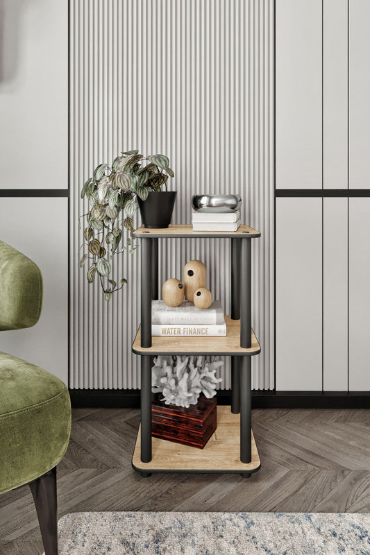 Polica za knjige Bookcase 3 razine Kvadratna - hrast