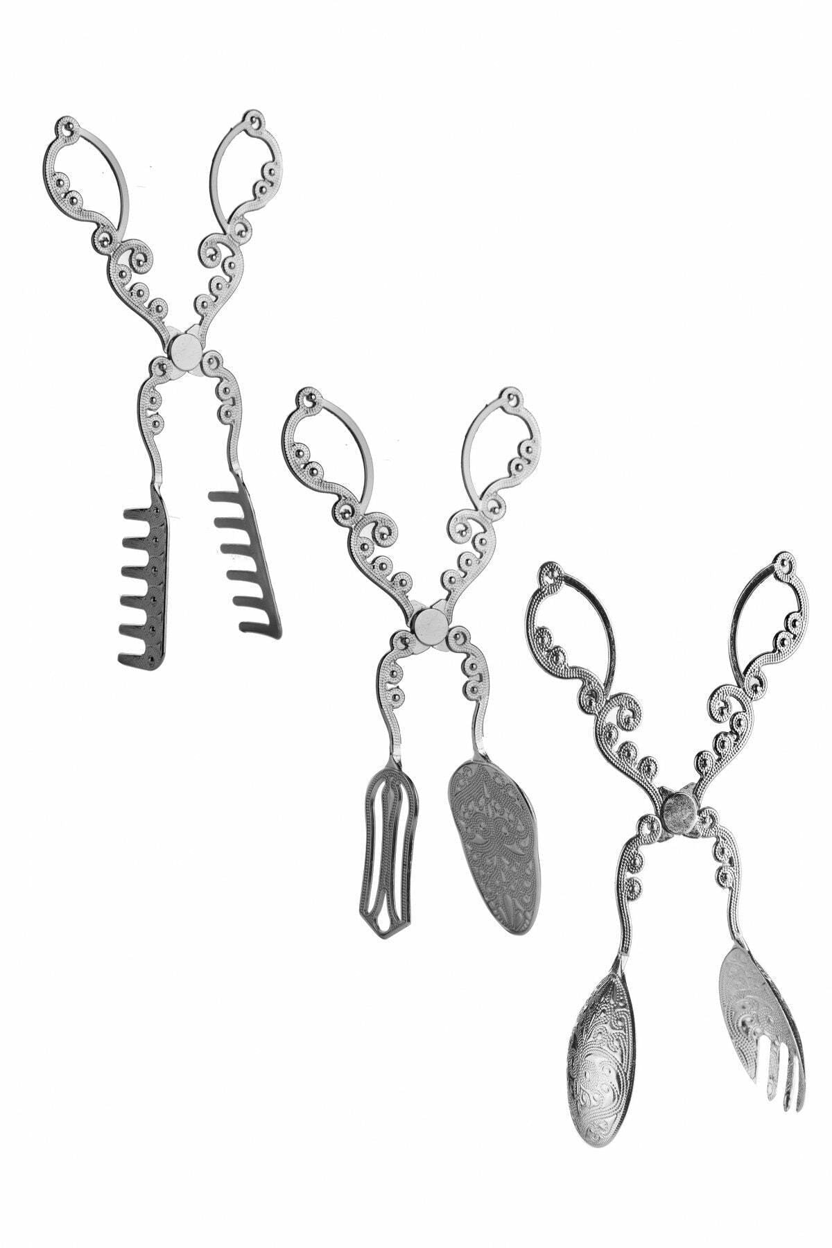 Set za posluživanje (3 komada), Srebro, PLT0419