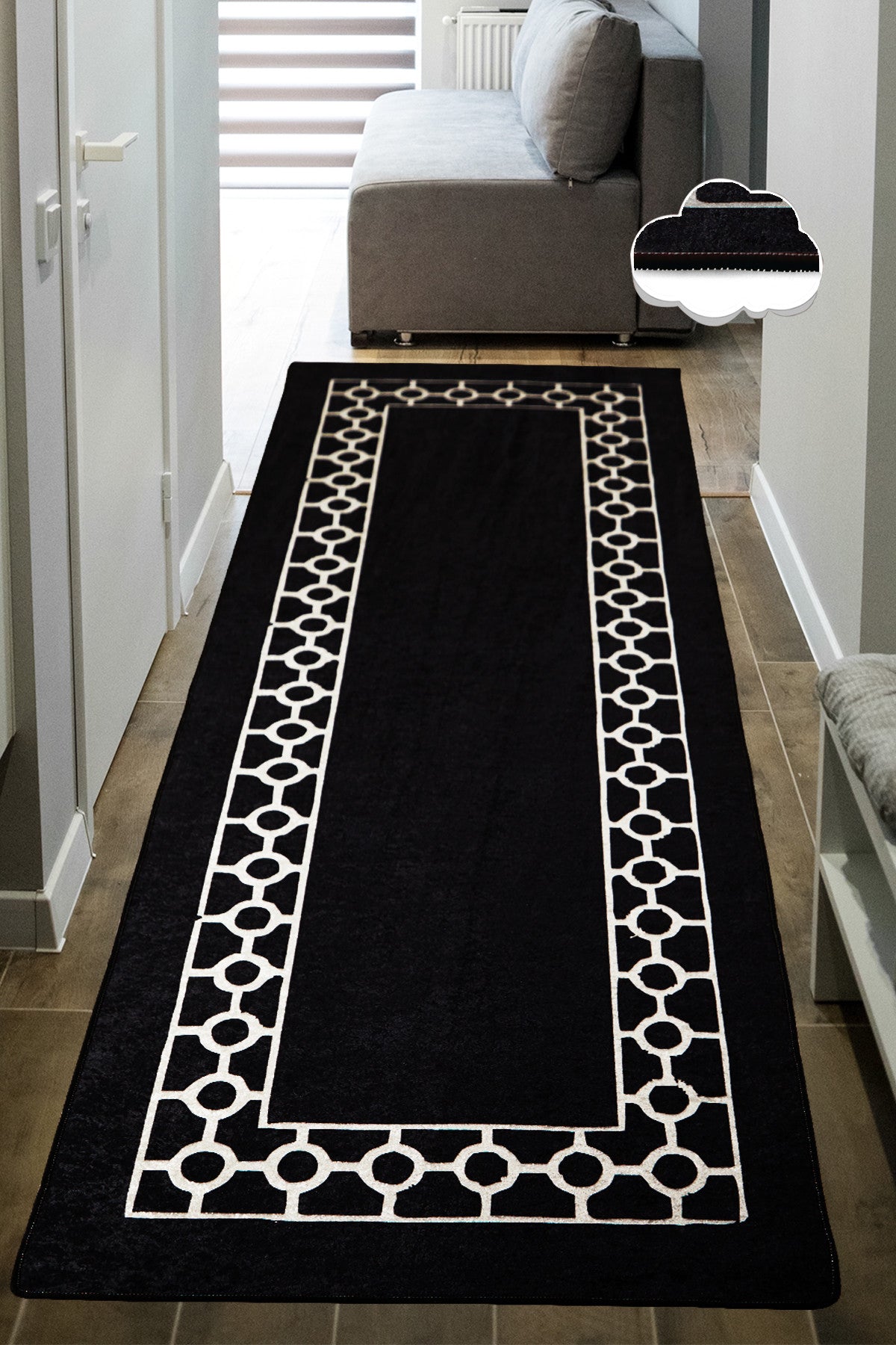 Tepih BAGUE, dimenzije: 100*200 cm, Bague Black Black 100X200