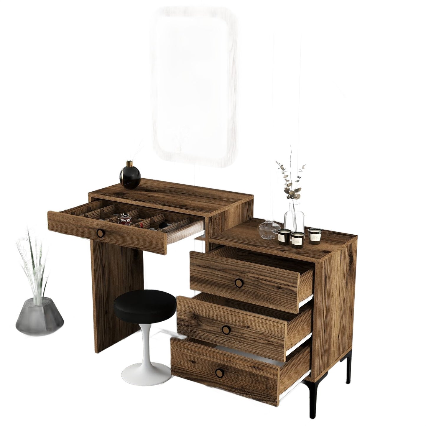 Stol za šminkanje, Lizbon 546 - Walnut