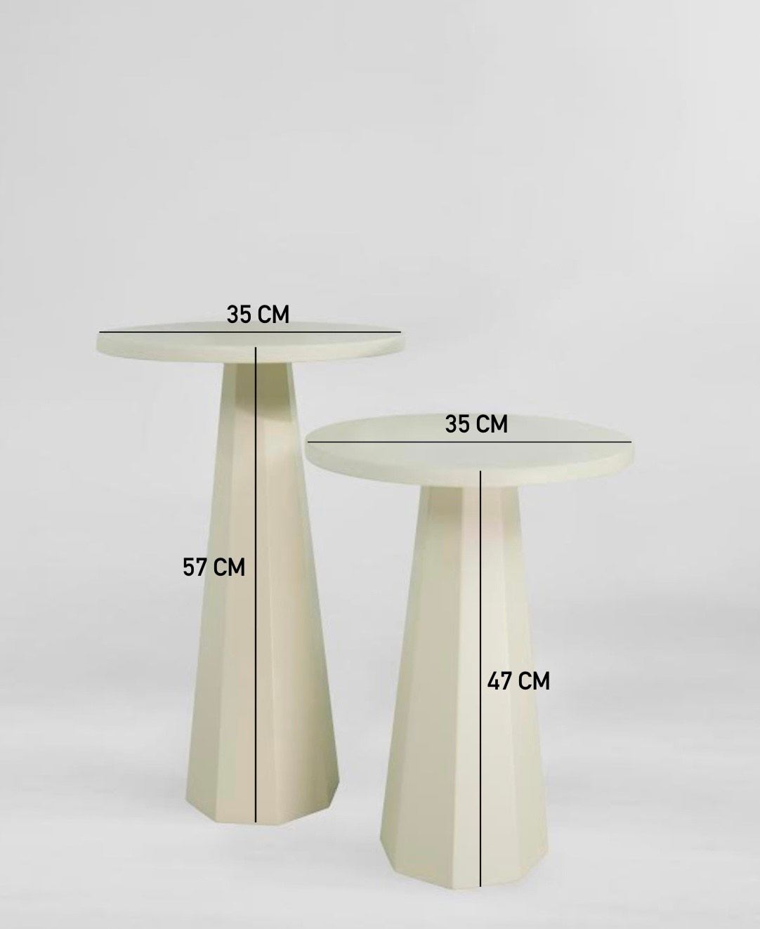 Komplet pomoćnih stolića 513, krem