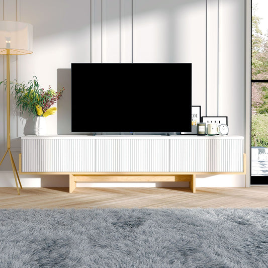 TV Ormarić 640, Bijeli, Safirni Hrast