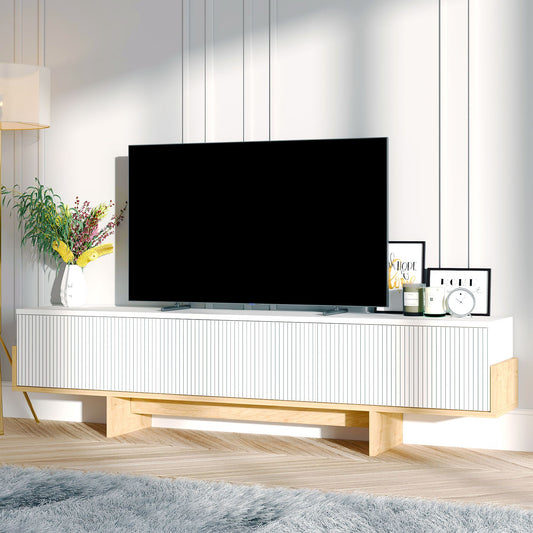 TV Ormarić 640, Bijeli, Safirni Hrast