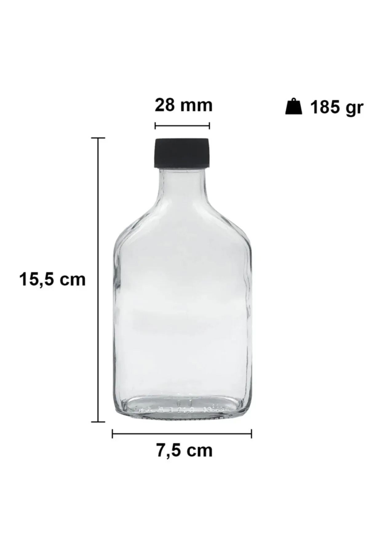 Set Staklenih Boca (3 Komada) 586, Prozirna, Crna