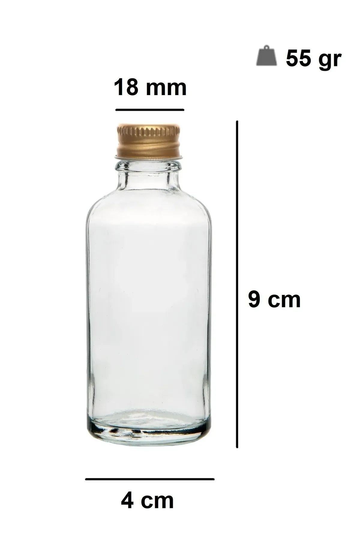 Set Staklenih Boca (12 Komada) 791, Prozirna, Zlatna