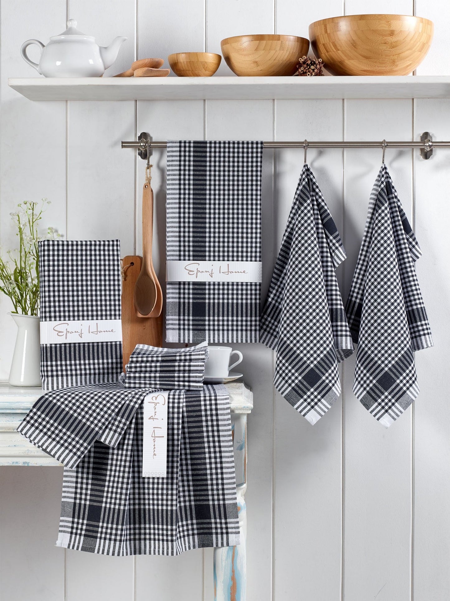 Set kuhinjskih krpa 10 komada, Pötikareli - Black