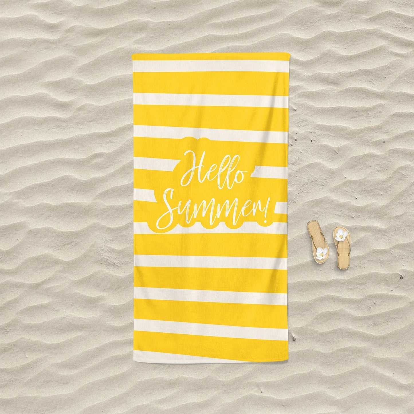 Ručnik za plažu Hello Summer - žuti