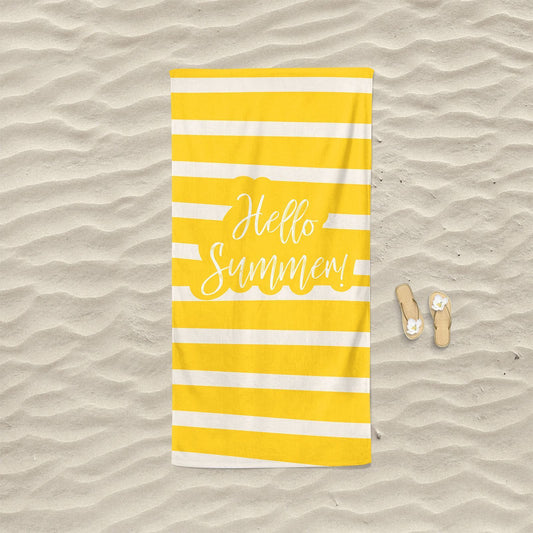 Ručnik za plažu Hello Summer - žuti