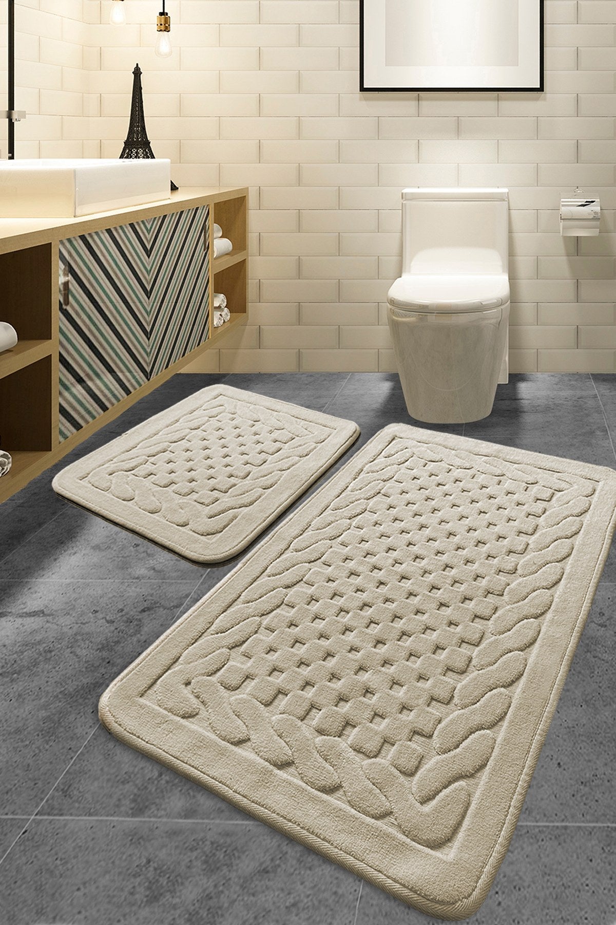 Kupoanski tepih set 2 komada-BAMBI bež, Bambi - Beige