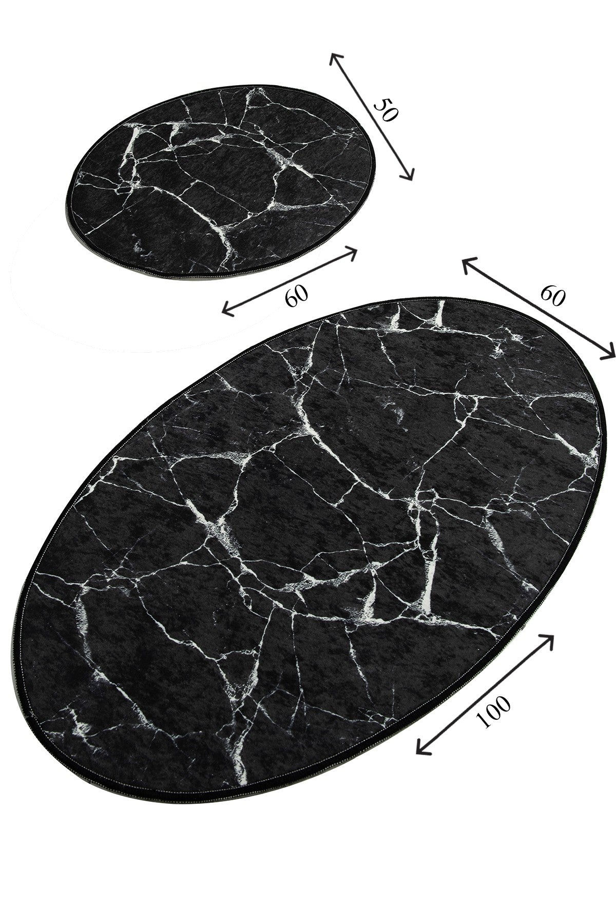 Kupaonski set  tepiha MARBLE crni 2 komada, Marble DJT