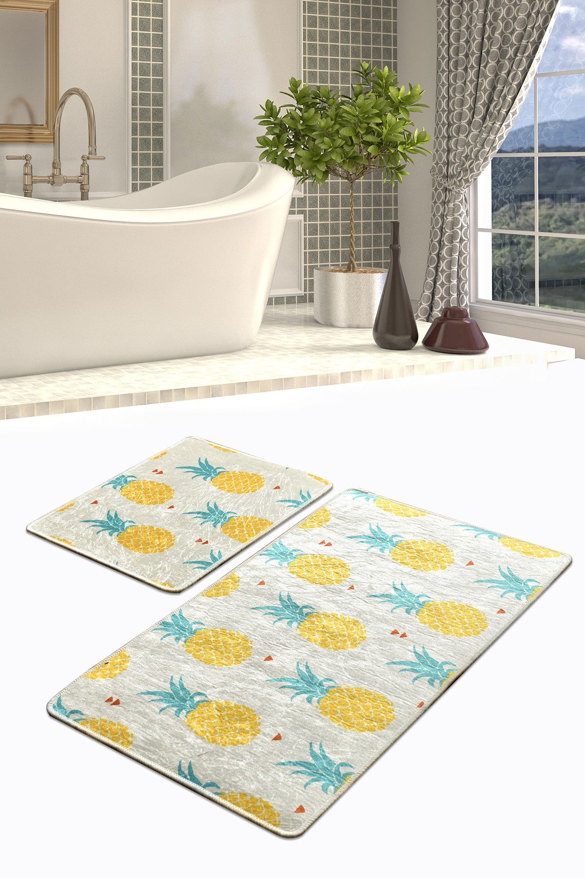 Set kupaonskih prostirki (2 komada) Ananas Djt