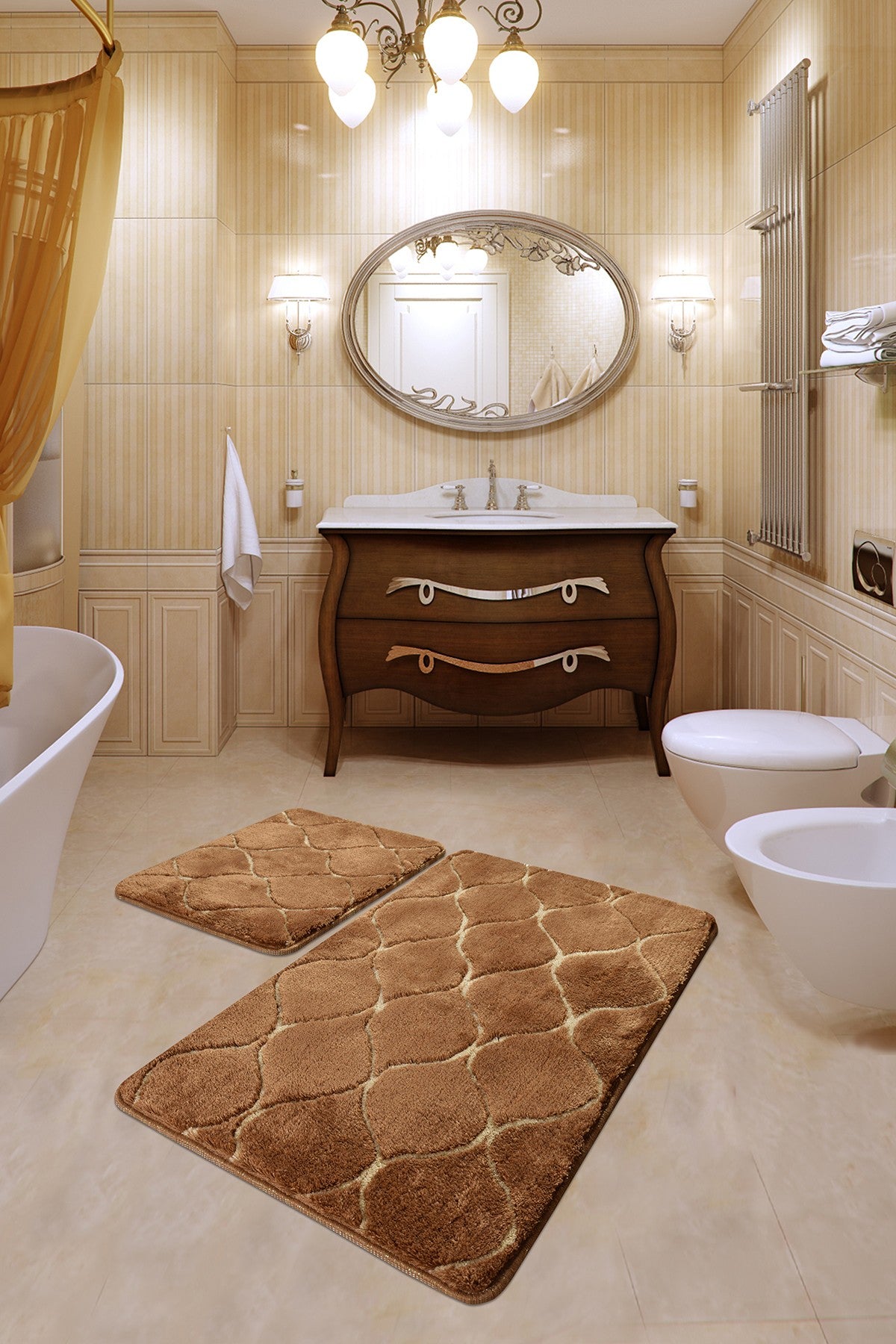Set akrilnih kupaonskih prostirača (2 komada) Infinity - Caramel
