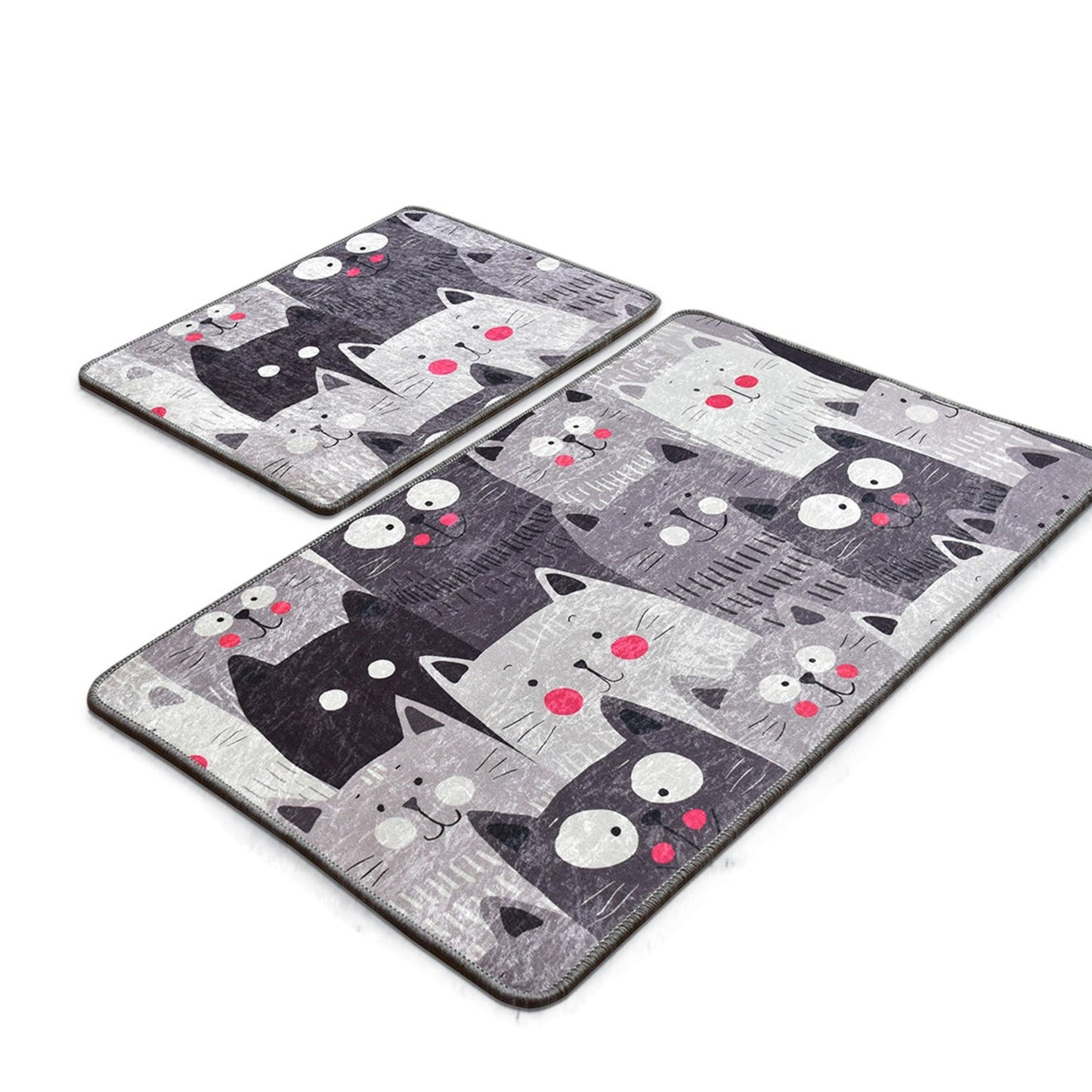 Kupaonski set  tepiha CATS 2 komada, Meow - Grey