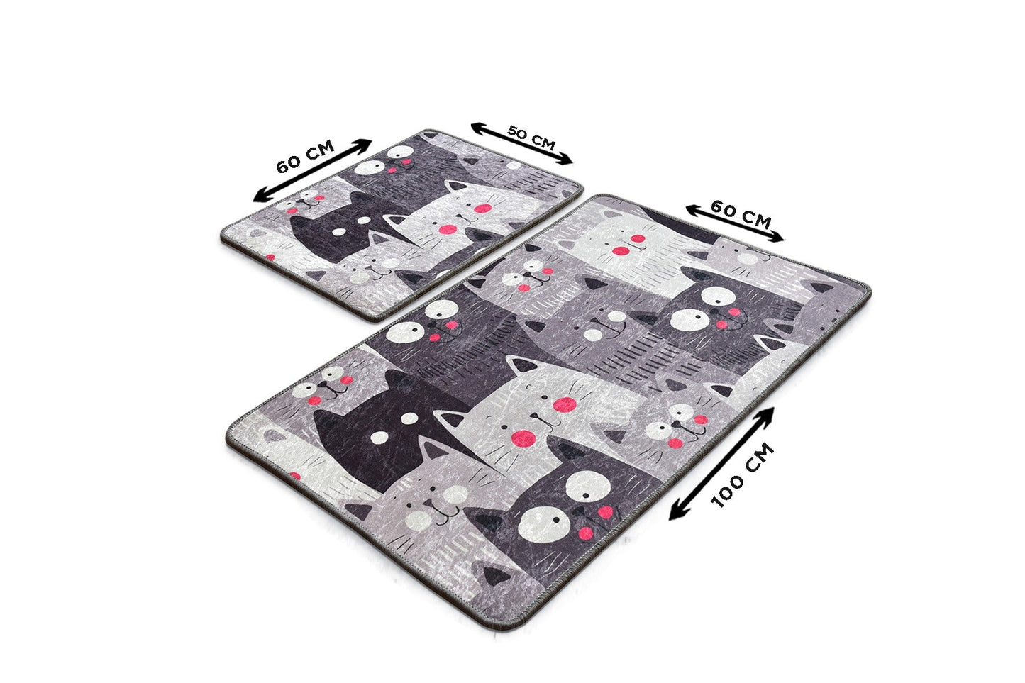 Kupaonski set  tepiha CATS 2 komada, Meow - Grey