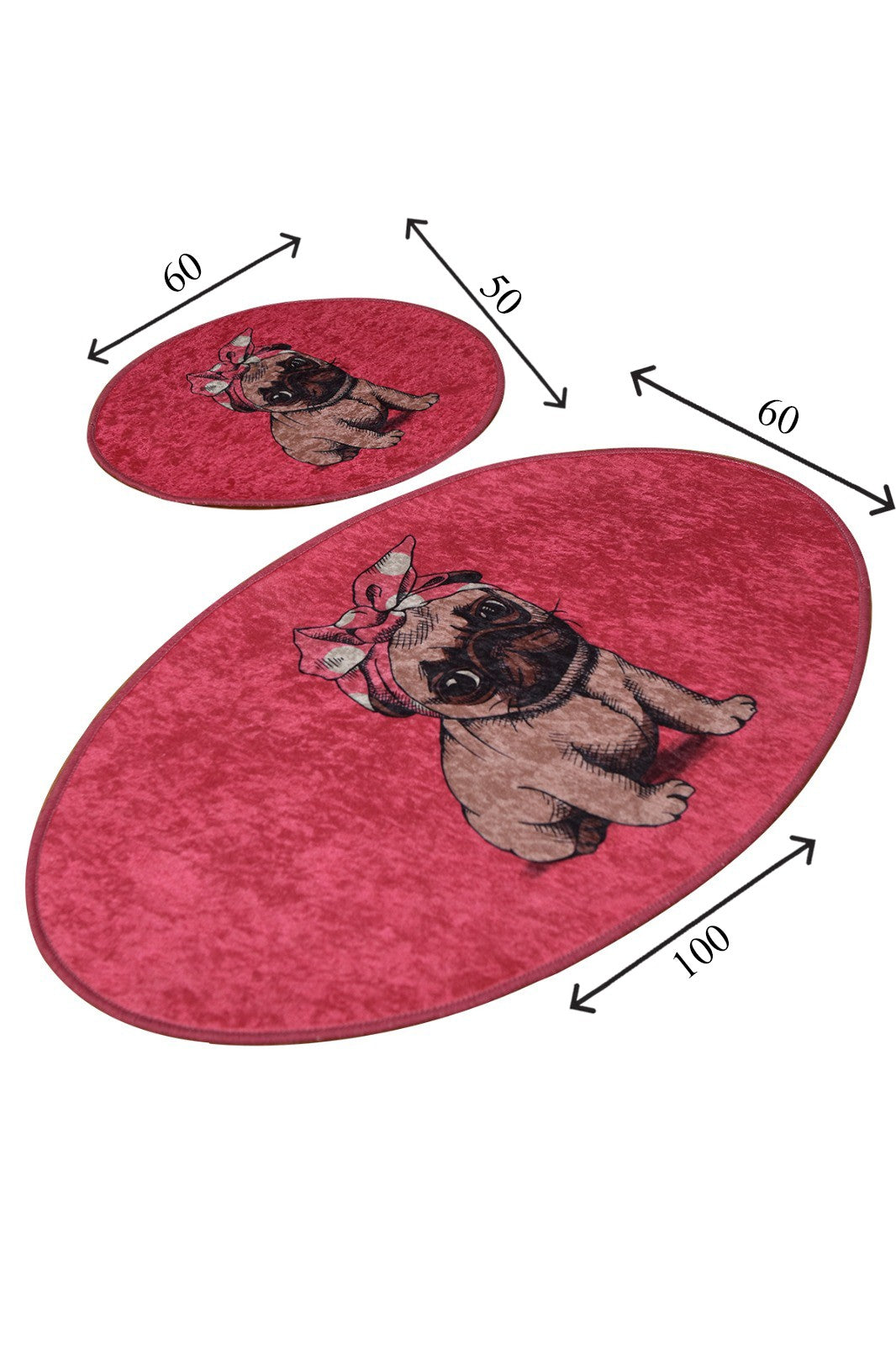 Set kupaonskih prostirki (2 komada) Pink Pug