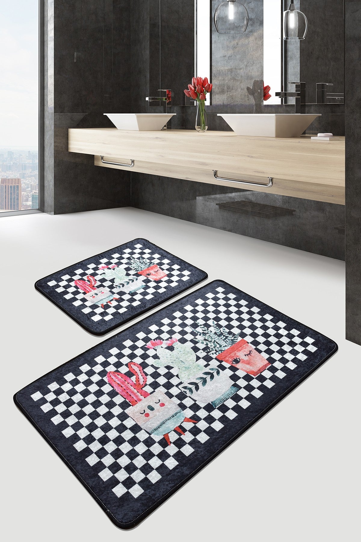 Set kupaonskih prostirki (2 komada) Black Happy House