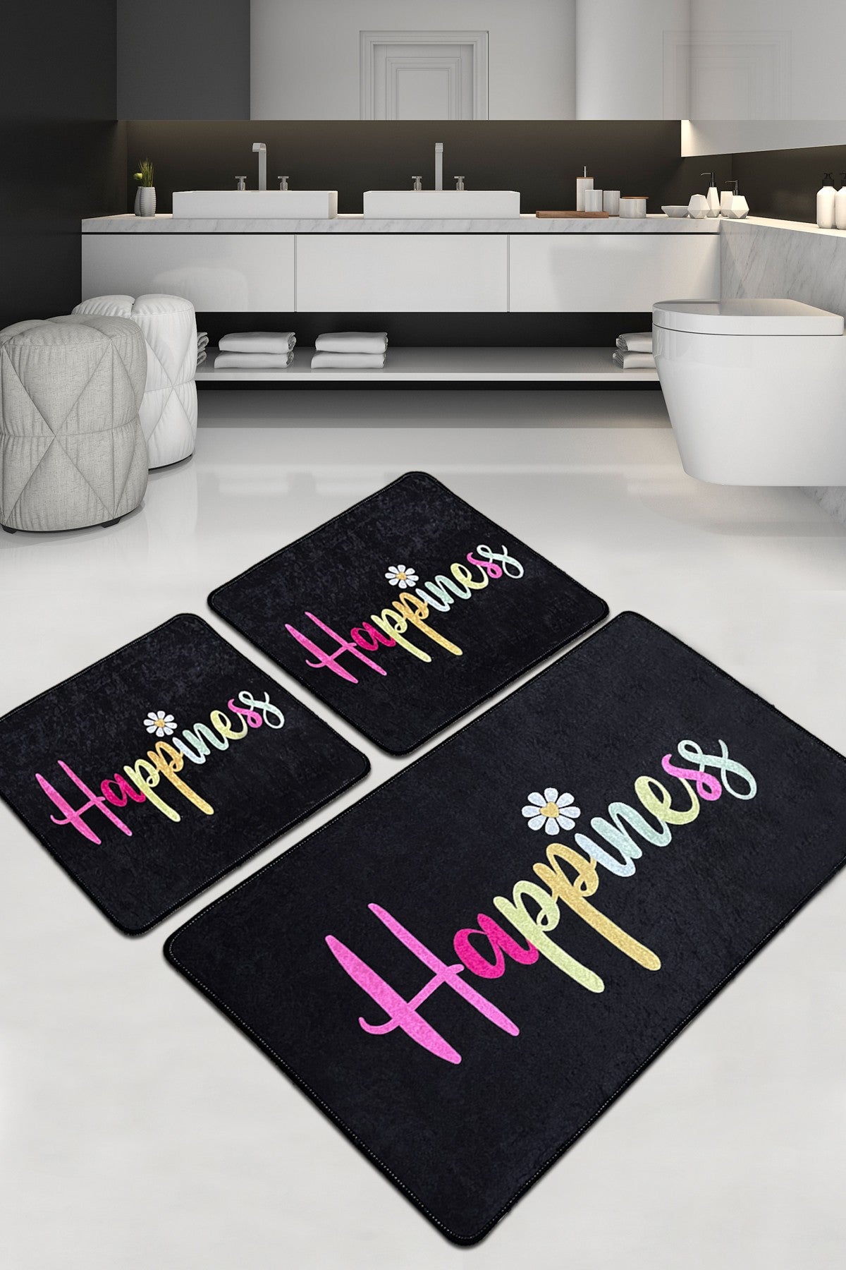 Set kupaonskih prostirki (3 komada) Happiness Djt