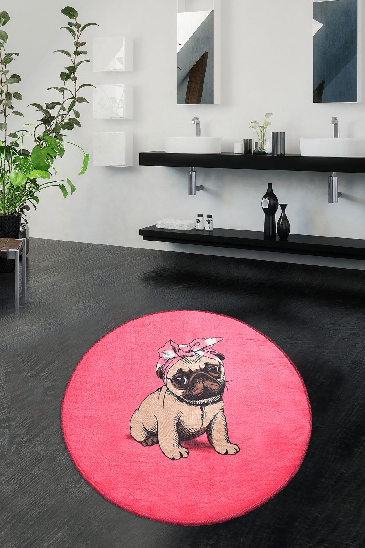 Prostirka kupaonska Pink Pug Djt (100 cm)