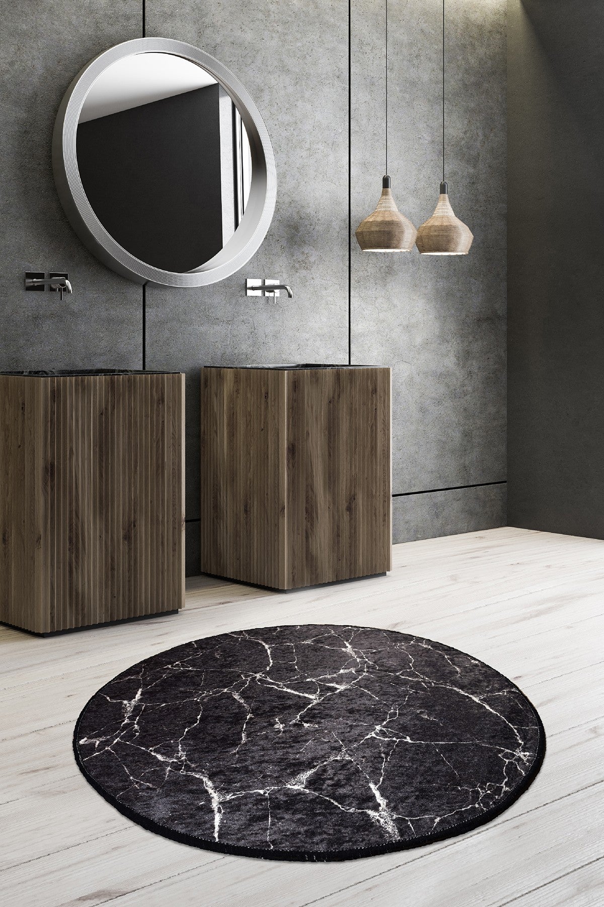 Kupaonski tepih MARBLE crni, Marble (140)