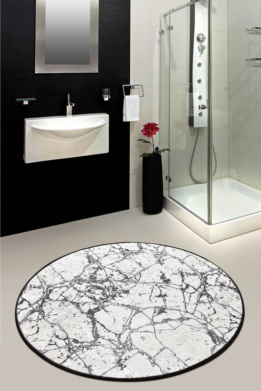 Tepih kupaonski, Marble (140 cm) - White