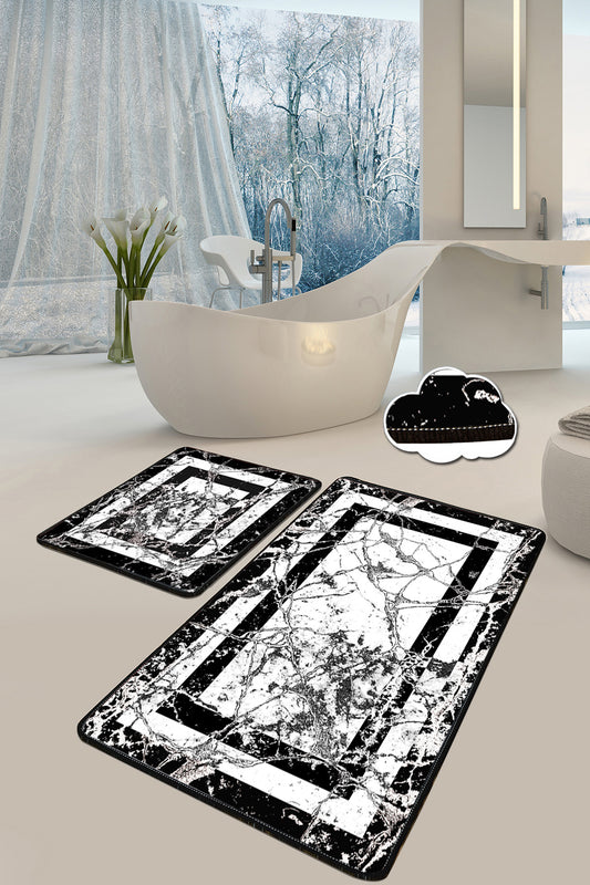 Kupaonski tepisi u setu (2 komada), Marmor - Black