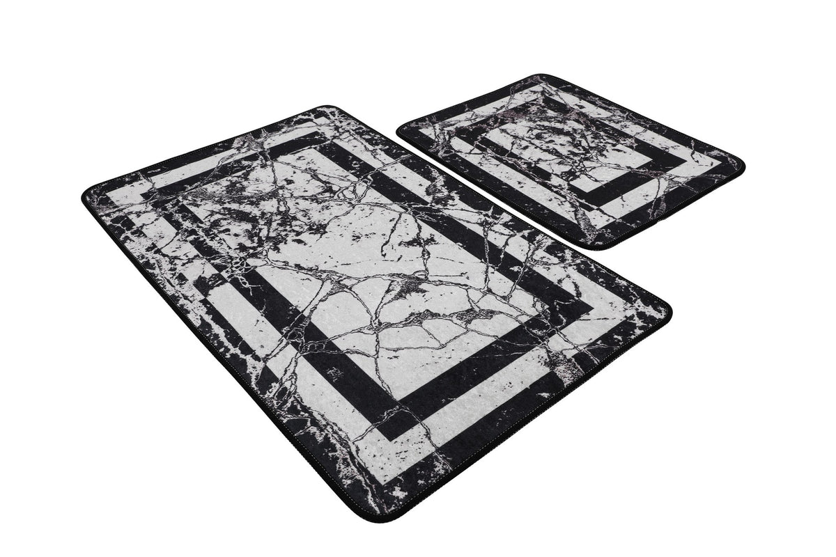 Kupaonski tepisi u setu (2 komada), Marmor - Black