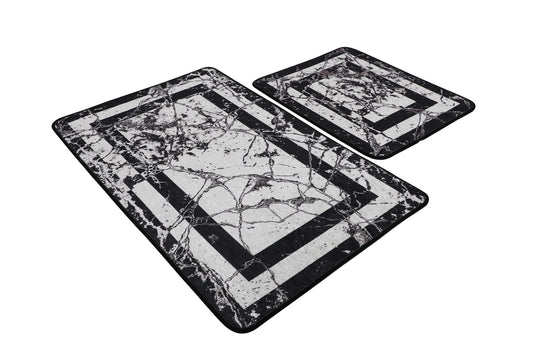 Kupaonski tepisi u setu (2 komada), Marmor - Black