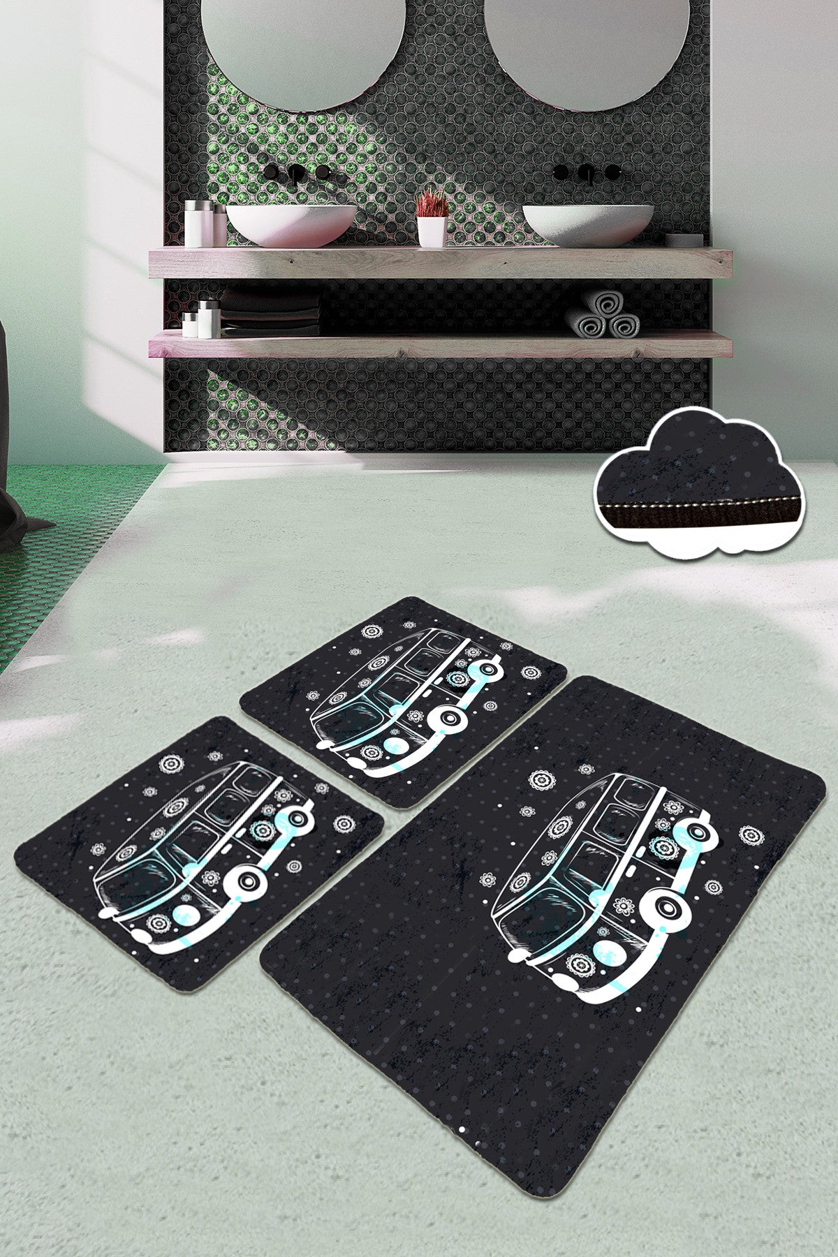 Set kupaonskih prostirki (3 komada) Bus