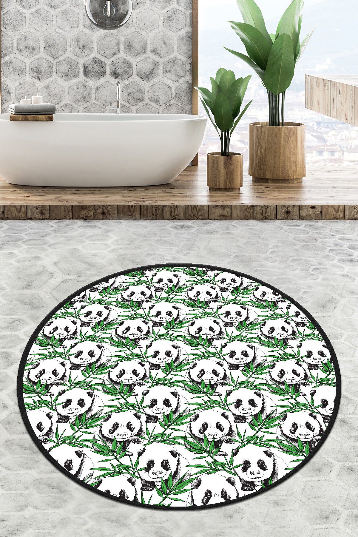Kupaonska prostirka Green Panda Circle Djt 140