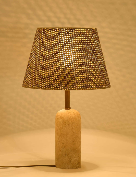 Stolna lampa 115, smeđa, bež