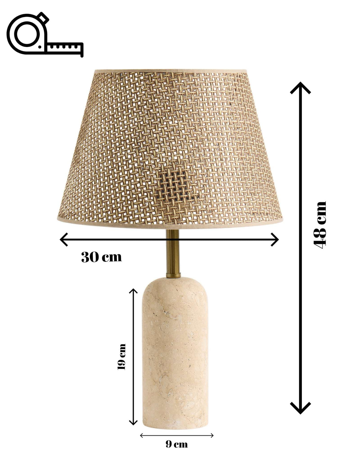Stolna lampa 115, smeđa, bež