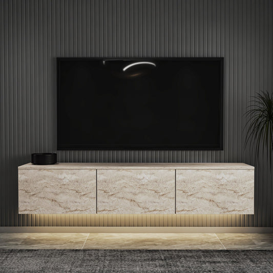 TV stalak NEON ILLUMINATED, boja Travertine