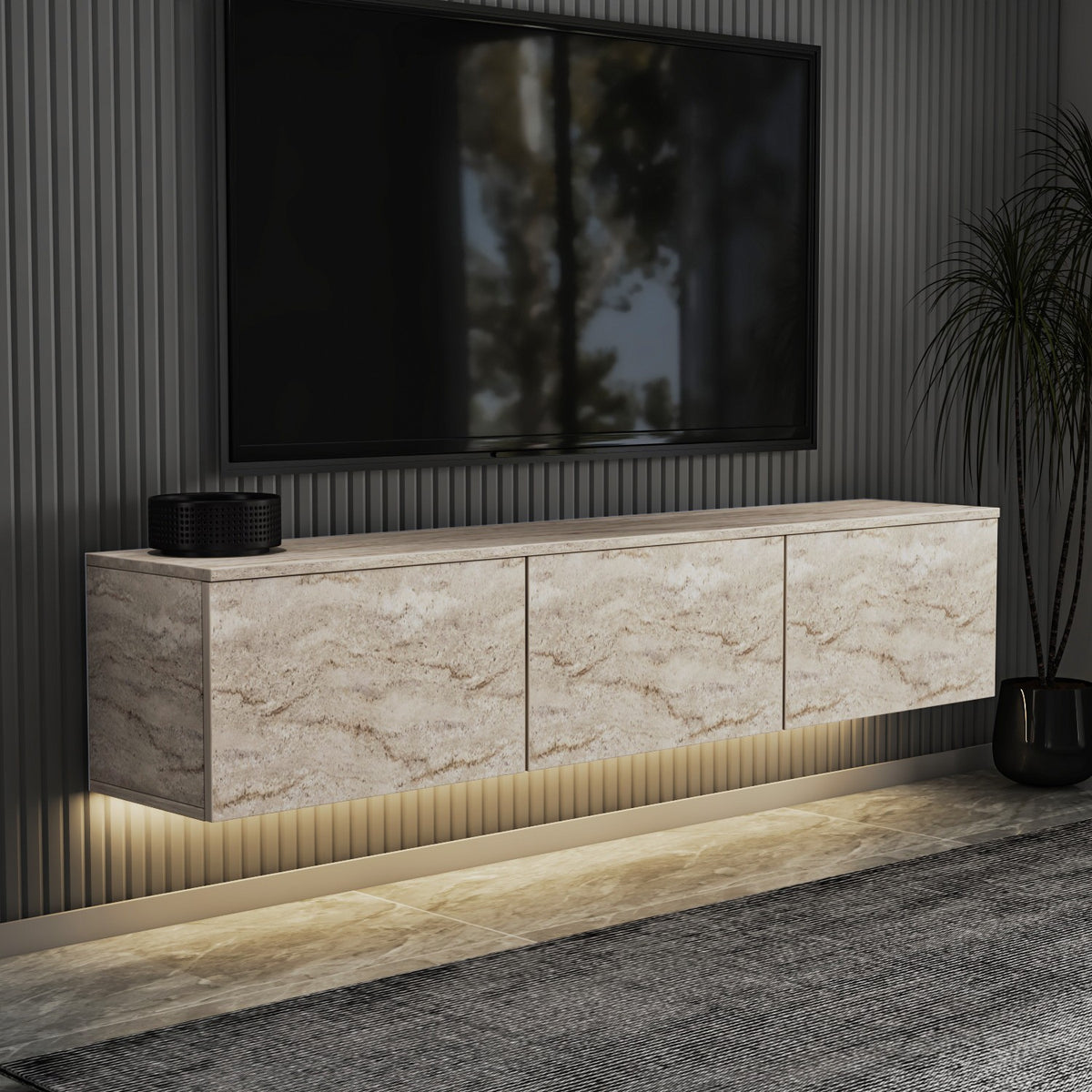 TV stalak NEON ILLUMINATED, boja Travertine