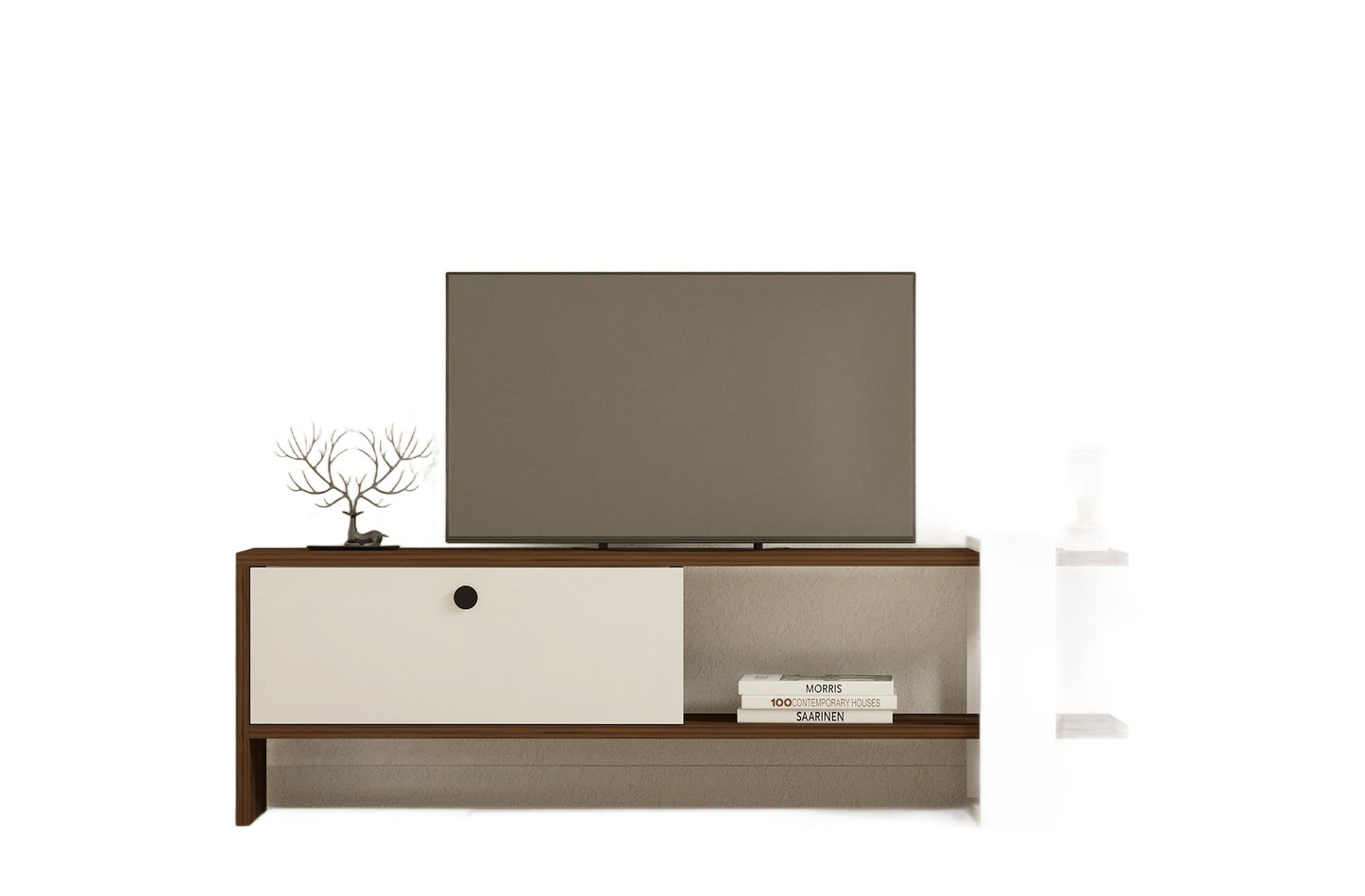 Polica za TV GAYE, Gaye - Walnut, White