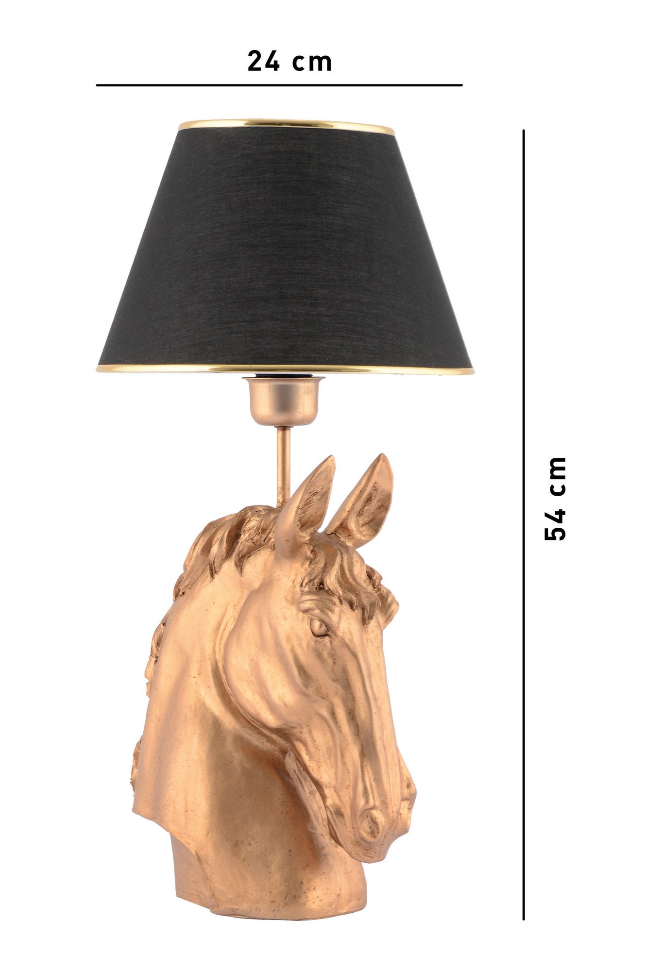 Stolna svjetiljka, Horse - Black, Gold
