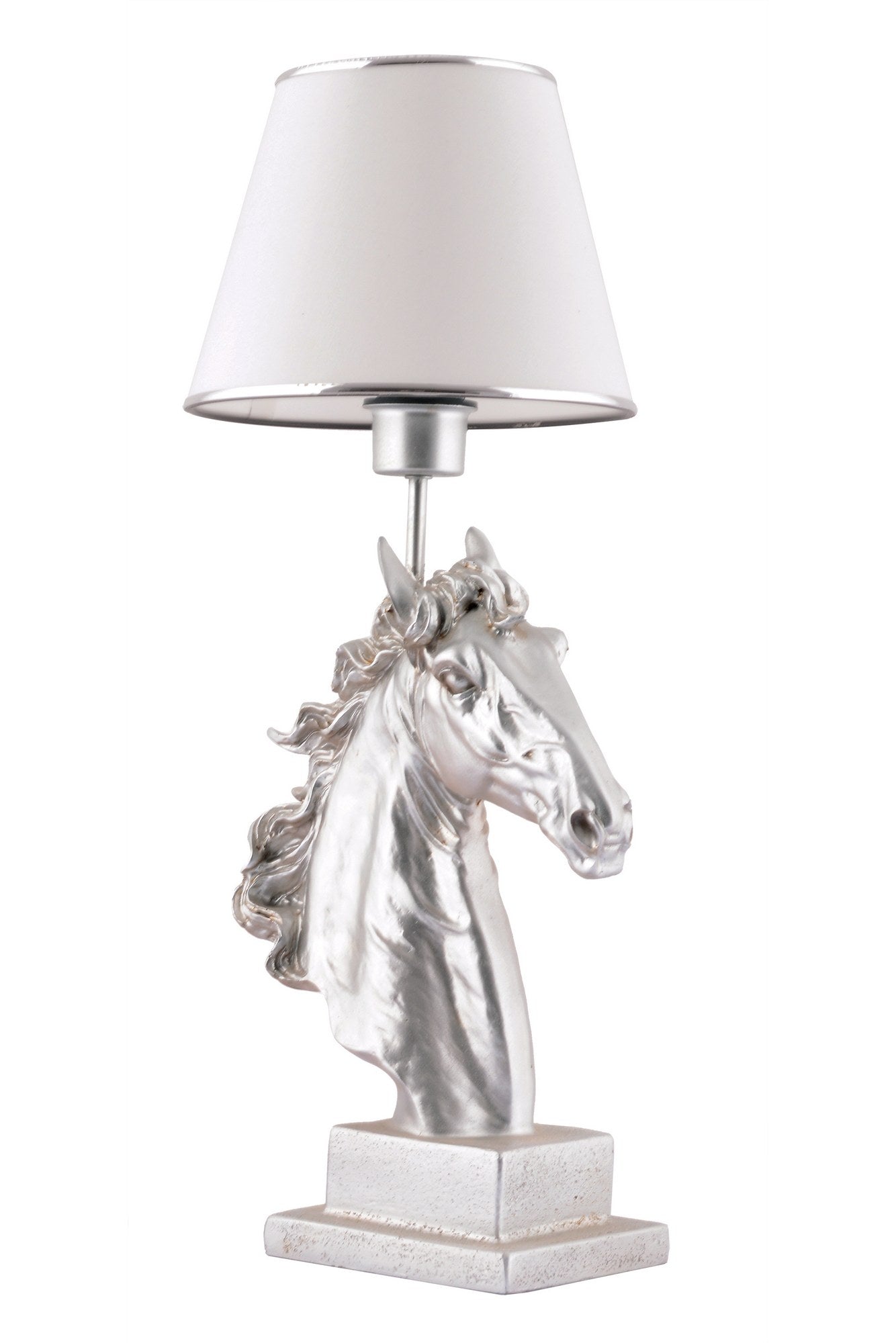 Stolna svjetiljka, Horse - White, Silver