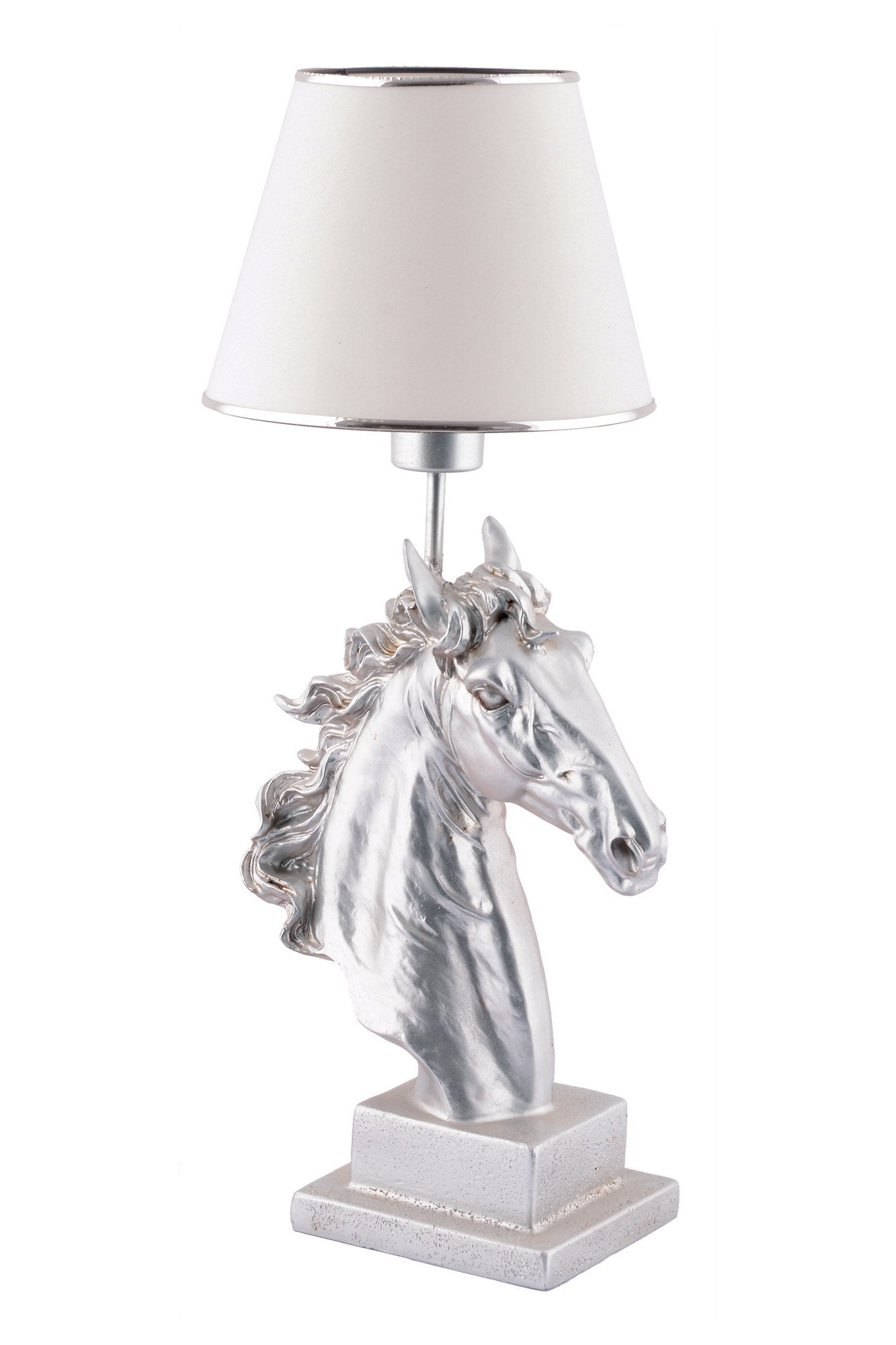 Stolna svjetiljka, Horse - White, Silver