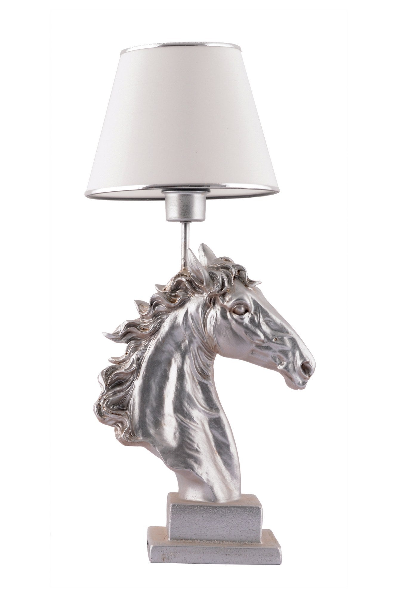 Stolna svjetiljka, Horse - White, Silver