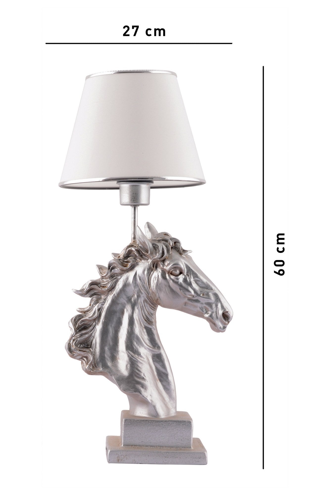Stolna svjetiljka, Horse - White, Silver