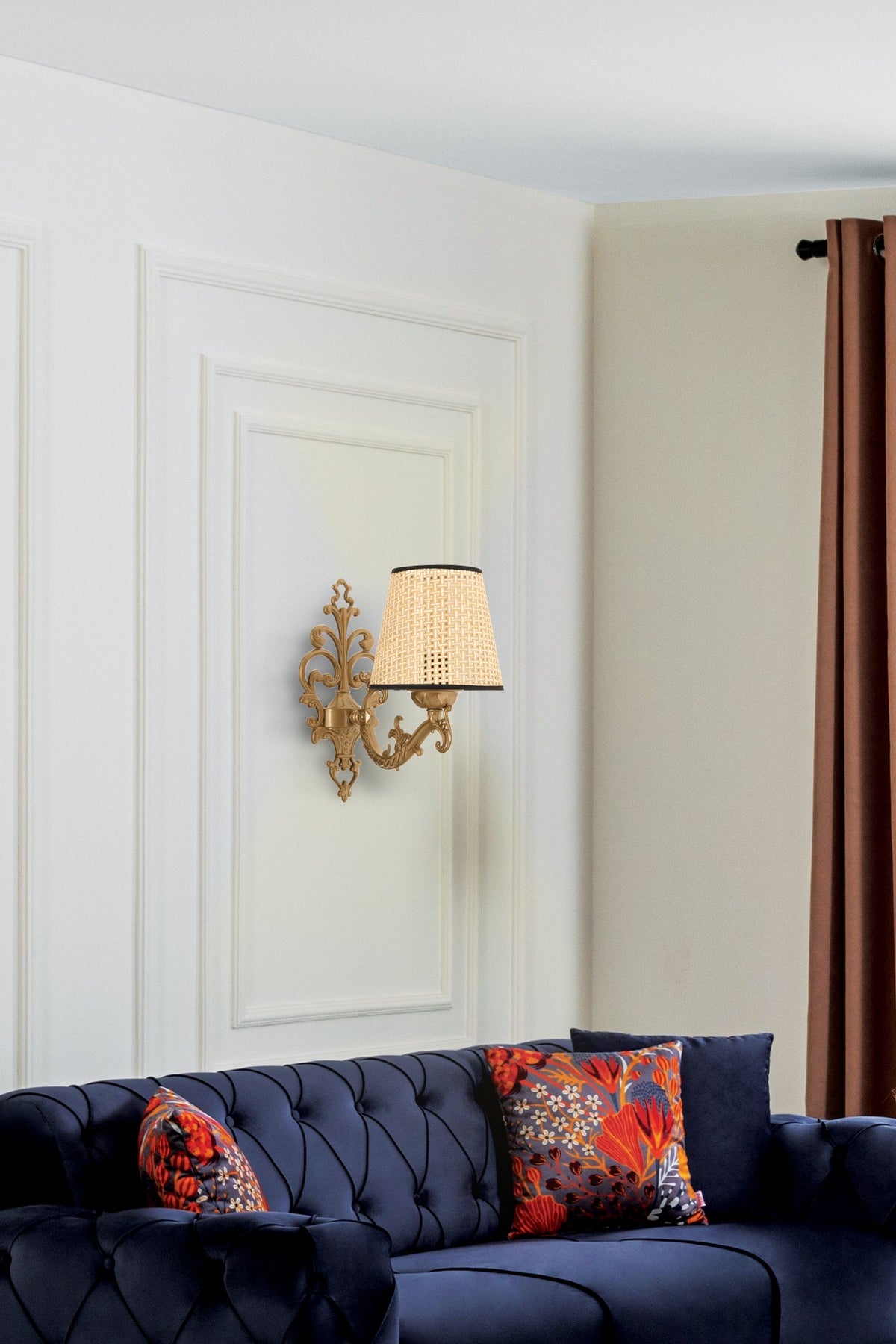 Zidna lampa Claire Coral - Natural, zlatna