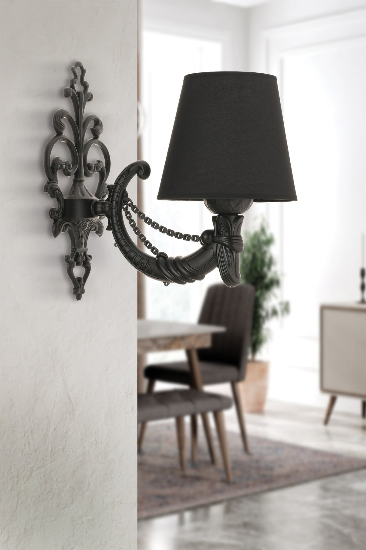 Zidna lampa Gloria - crna