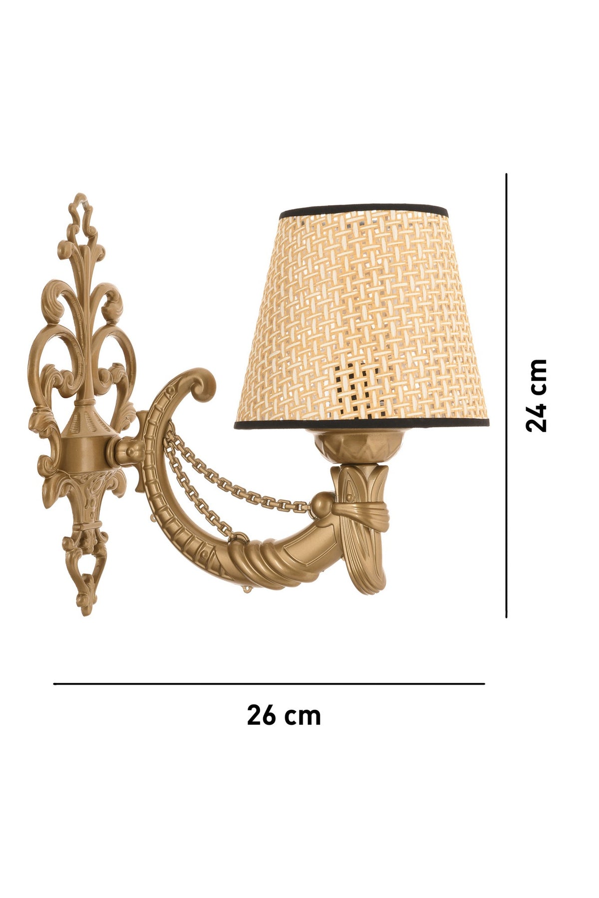 Zidna lampa Gloria Coral - Natural, zlatna