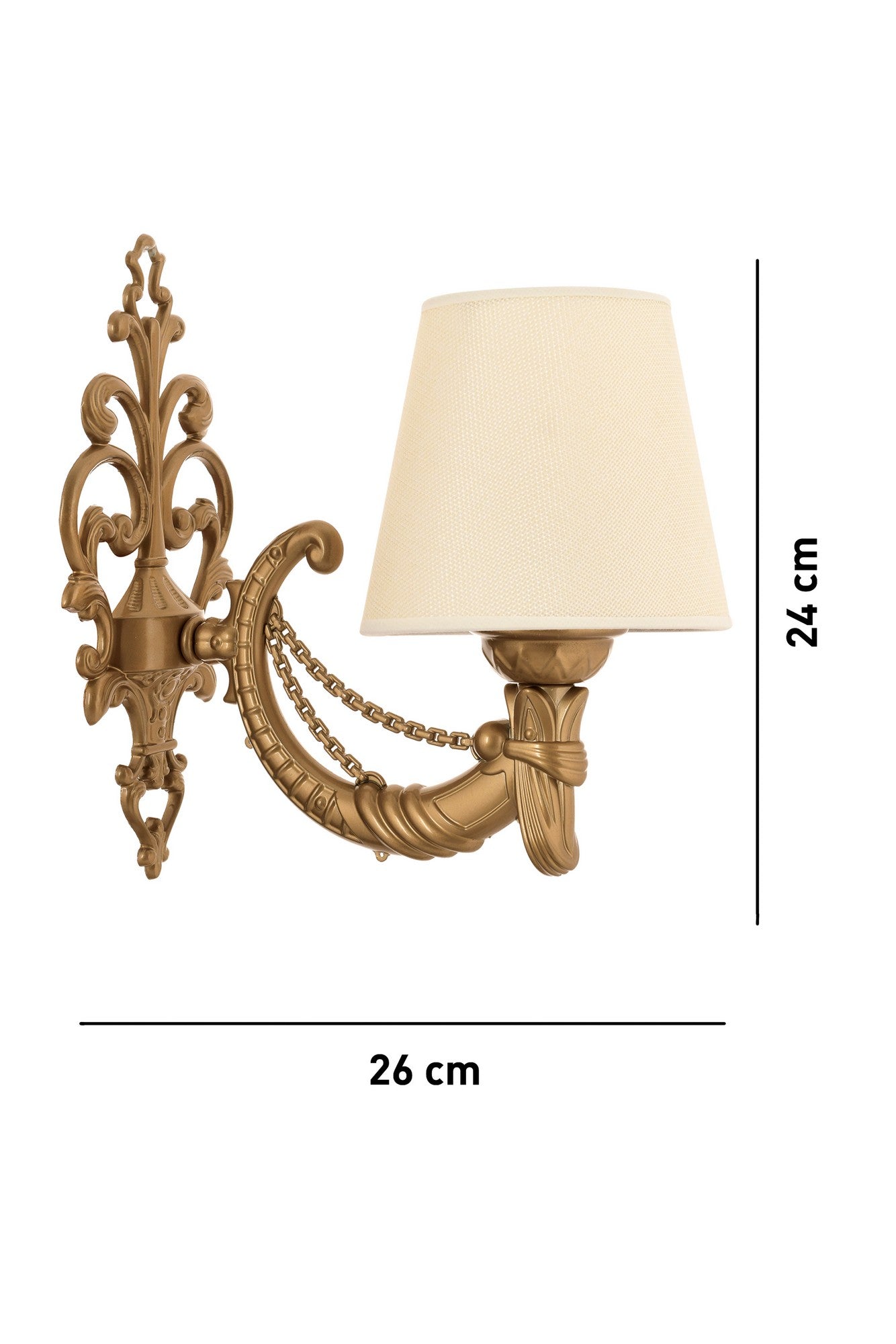 Zidna lampa Gloria - krem, zlatna