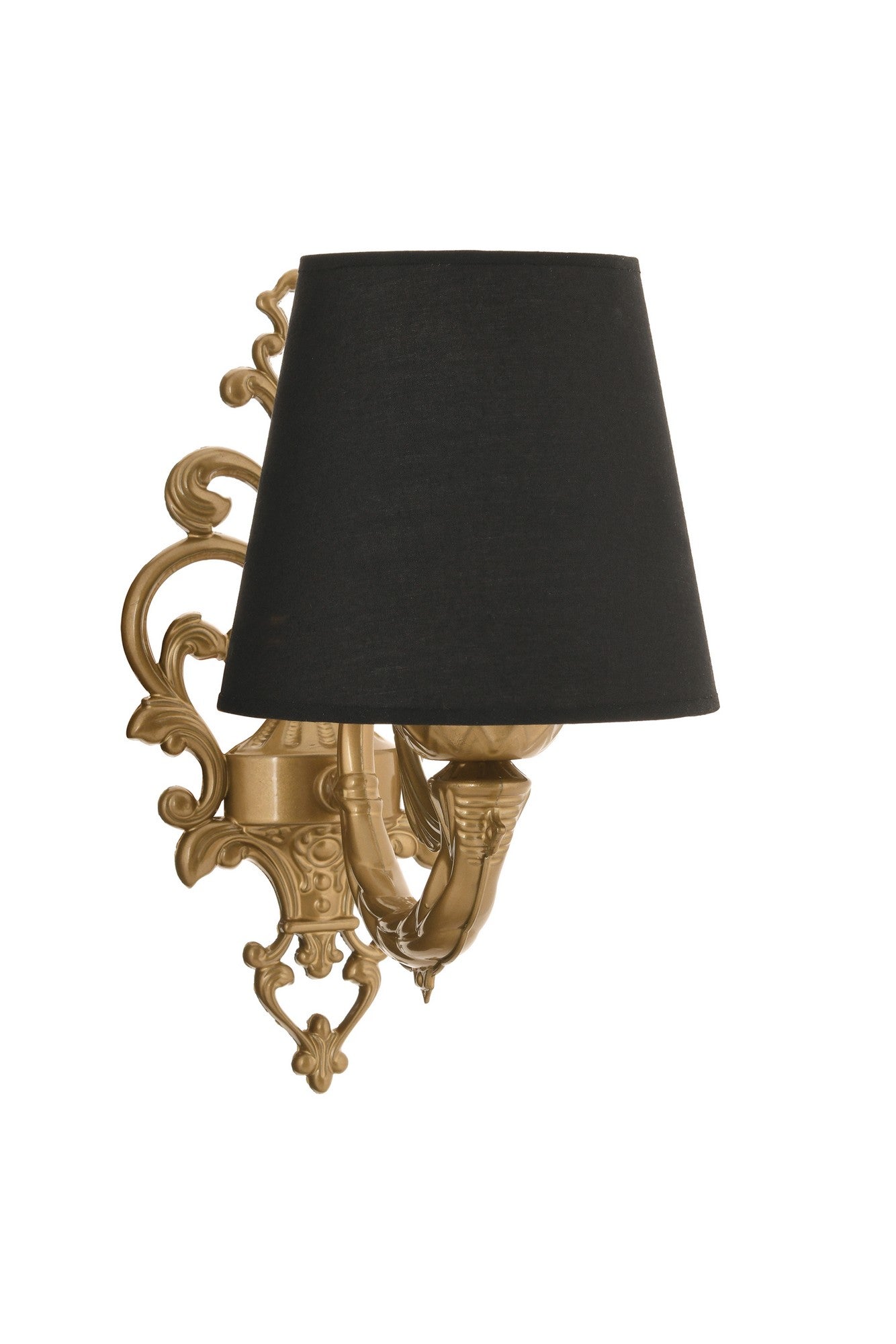 Zidna lampa Lily - crna, zlatna