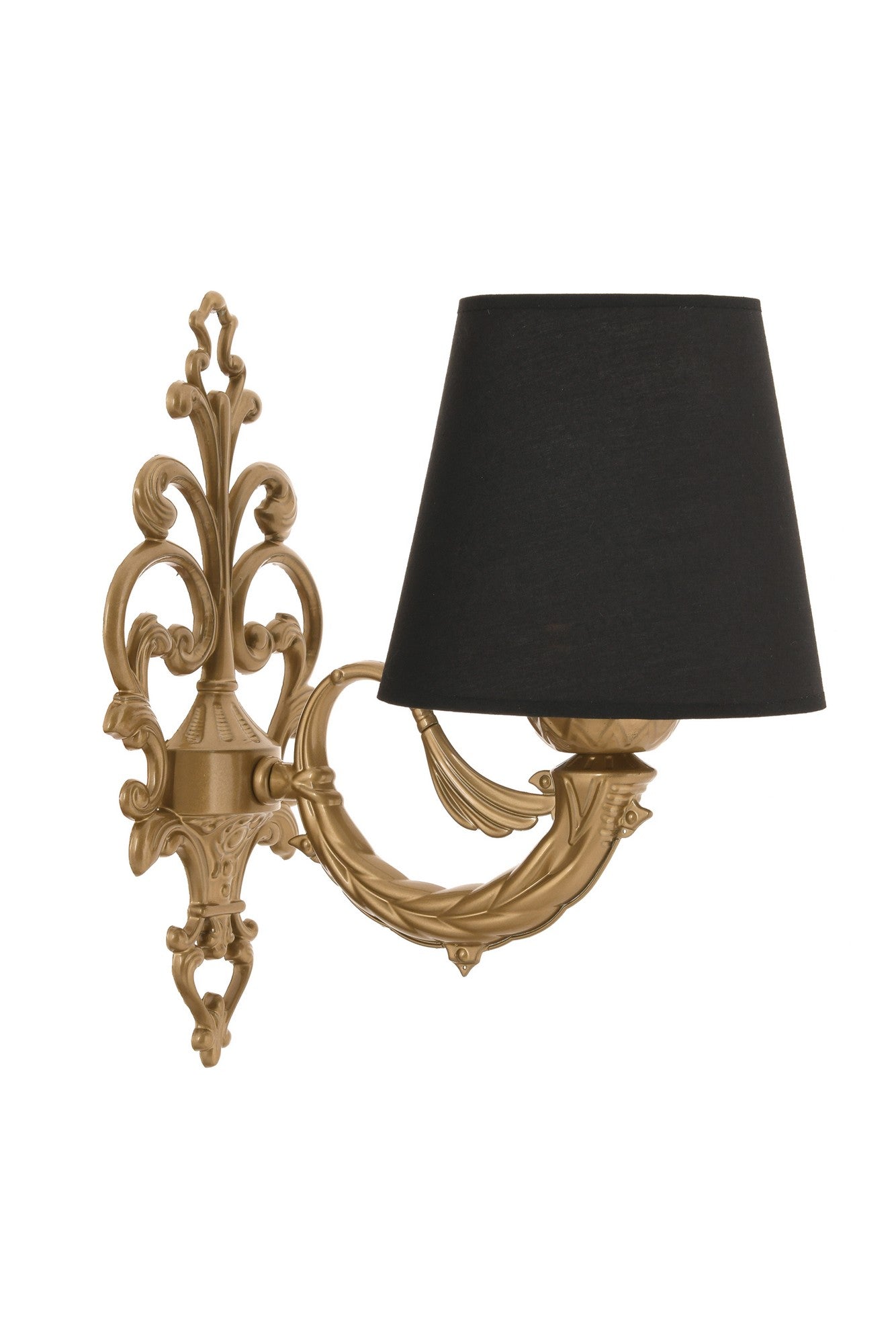 Zidna lampa Lily - crna, zlatna