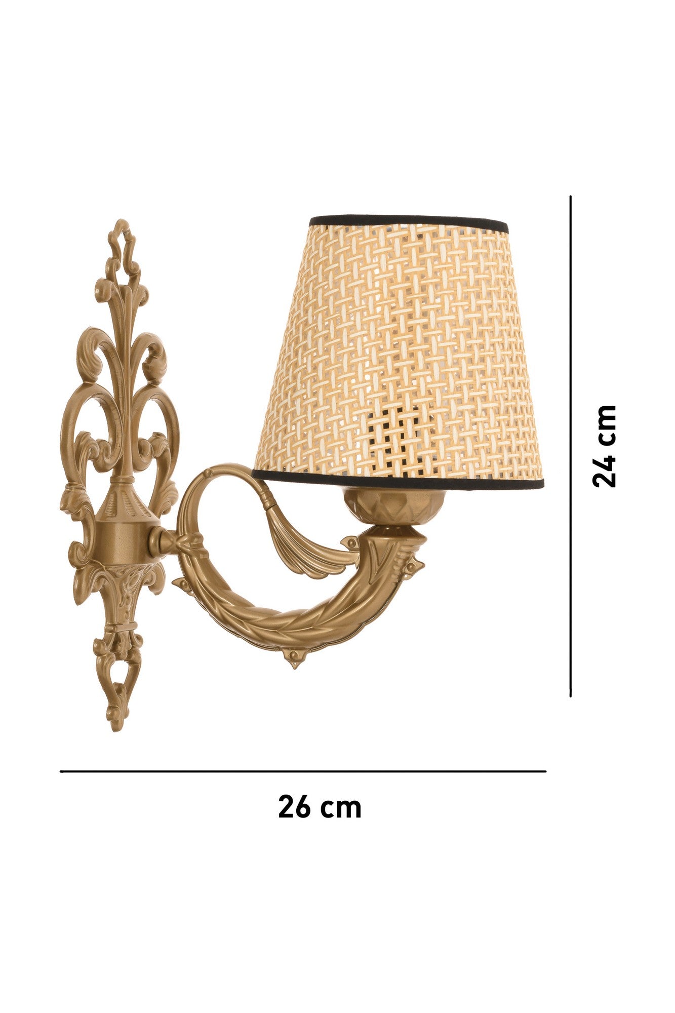 Zidna lampa Lily Coral - Prirodna, zlatna